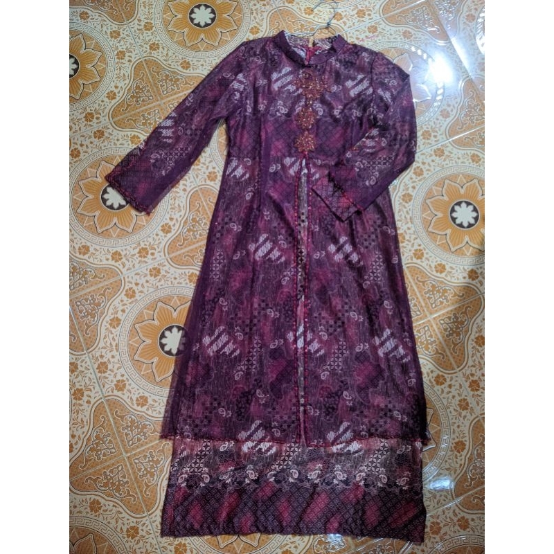Preloved Gamis Batik Outer Tile free Gift