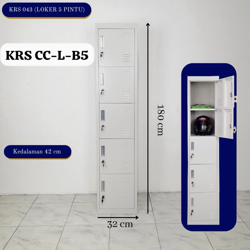 Lemari Loker 5 Pintu Plat Besi KRS CC-L-B5