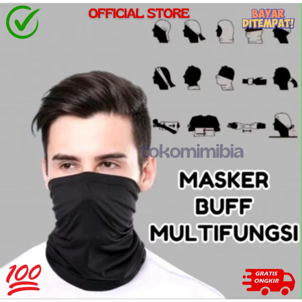 Baff Masker Mulut Premium Berkualitas Multifungsi / Baff Masker Motor / Baff Masker