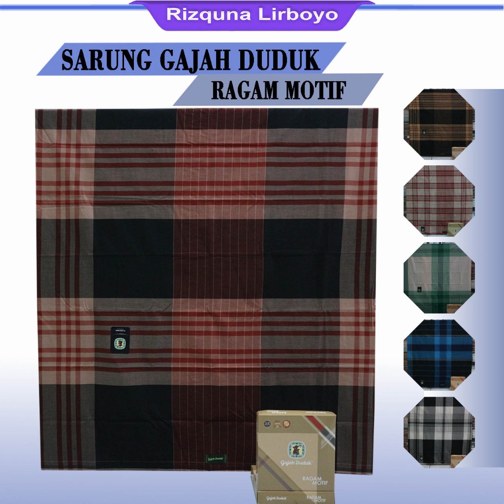 Sarung gajah duduk Ragam motif, piur sarung tenun pria motif kotak-kotak premium