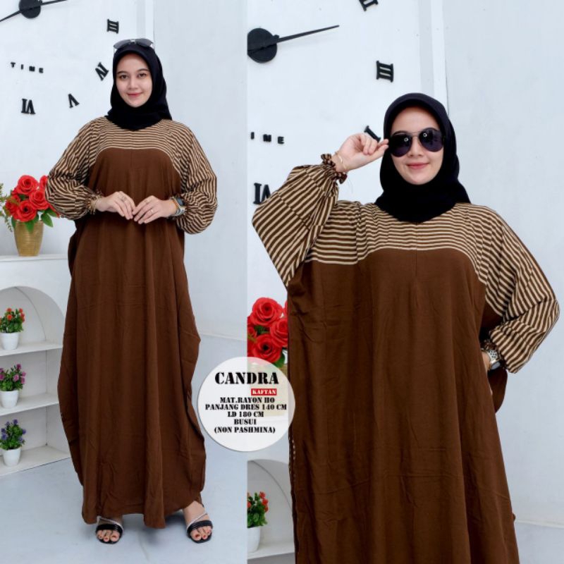 Kaftan wanita simple elegan gamis rayon premium terbaru 2025