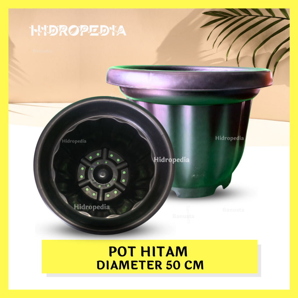 Pot Bunga Anggur Tanaman Plastik Besar Jumbo Pot Hitam 50 cm - Berkualitas Hidropedia