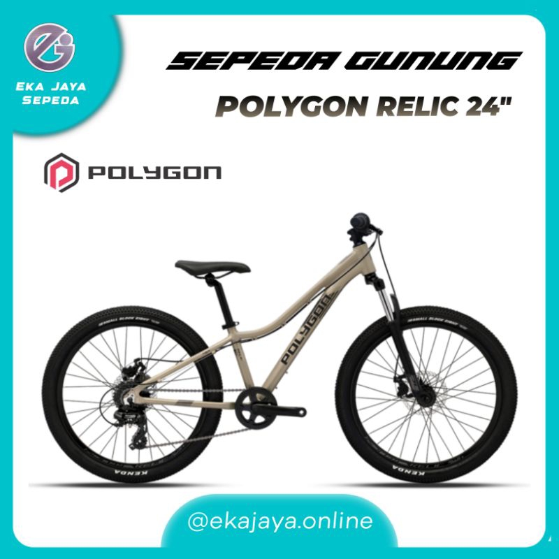 Sepeda Gunung MTB 24 Inch POLYGON RELIC - Cream