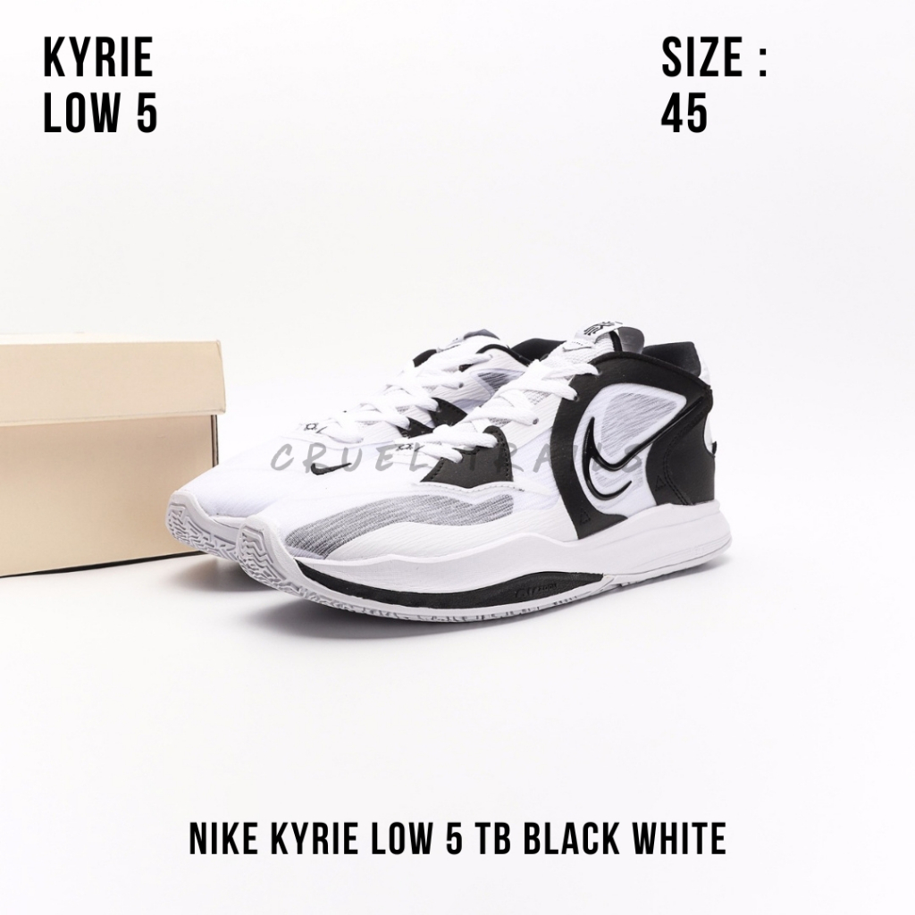 READY STOCK SIZE 45 - Nike Kyrie Low 5 TB Black White (V) BNIB ORIGINAL MATERIAL