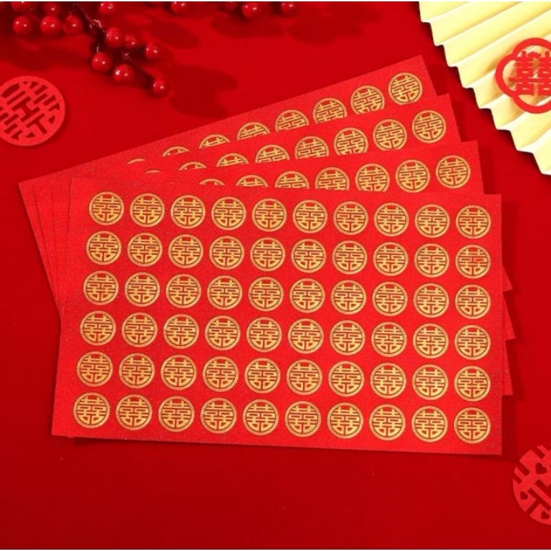 

Sticker Shuangxi Diameter 2 cm Glitter 1 Lembar isi 60 pcs