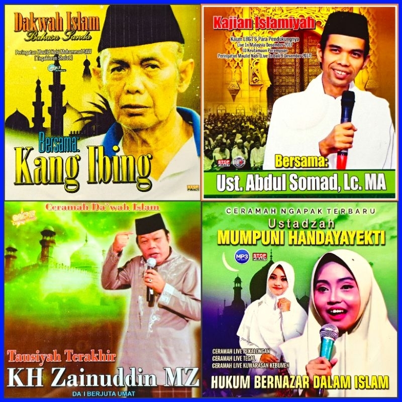 Kaset MP3 Audio Dakwah Ceramah islami Kang ibing - Kh. Zainuddin Mz - Ust. Abdul Somad - Ustdzh Mump