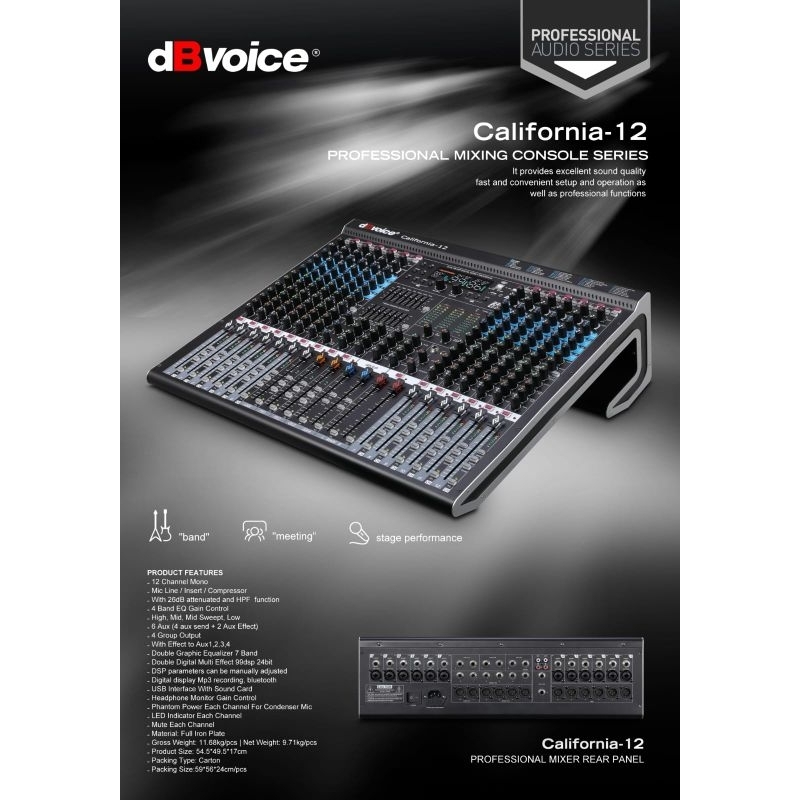 mixer DBVOICE CALIFORNIA 12 original mixer DBVOICE CALIFORNIA12 channel bluetooth