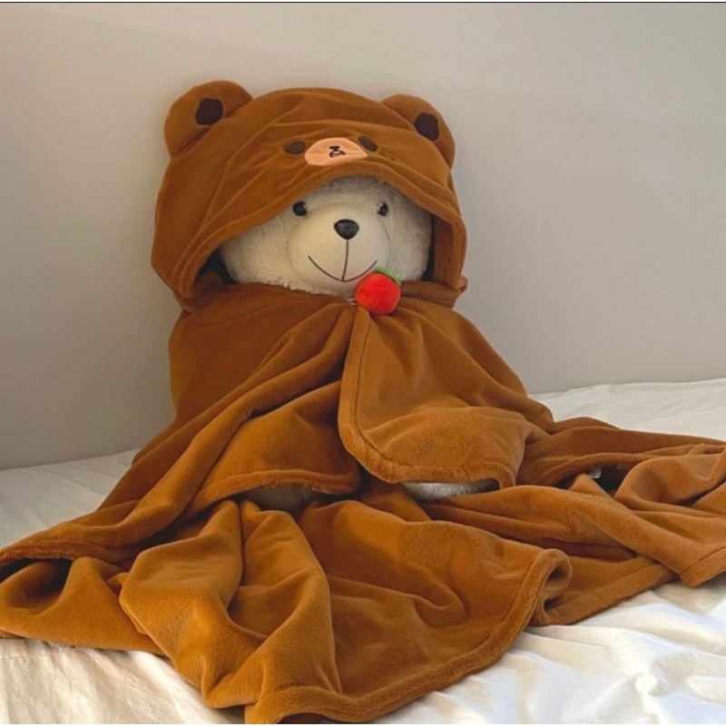 [READY STOCK] HOODED BLANKET GOMDO LEE HAECHAN DOLL BEAR BONEKA BERUANG SELIMUT