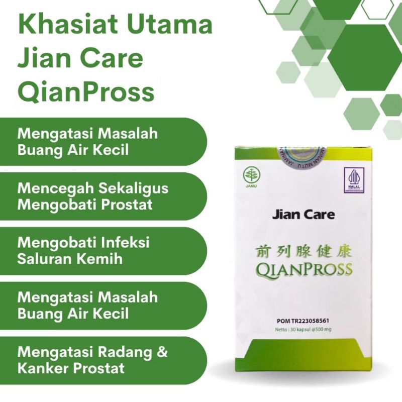 JianCare Qianpross Obat Herbal Cina Mengobati Prostat Sering Buang Air Kecil ISK Original Terdaftar 