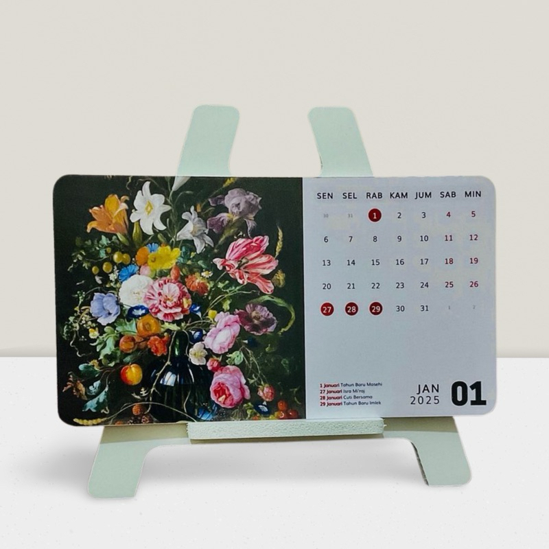 

Kalender Custom Mini Desk Calendar ukuran A5 dan A3
