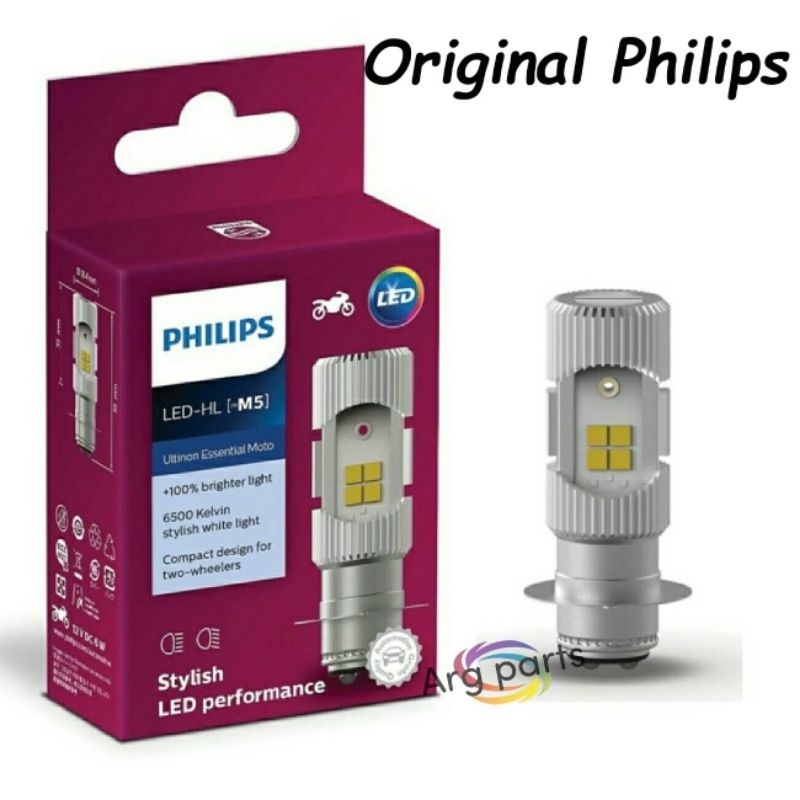 LAMPU DEPAN MOTOR LED PHILIPS M5 ARUS DC