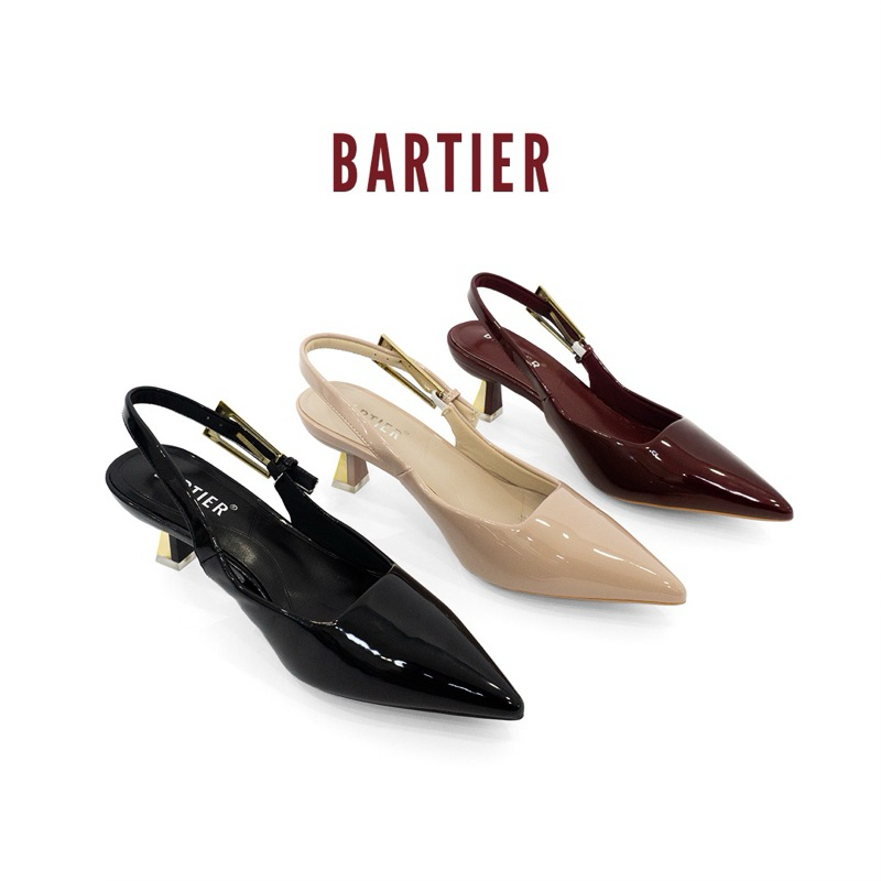 BARTIER - SEPATU HAK TALI WANITA HEELS 5 CM MAROON CASUAL HEELS