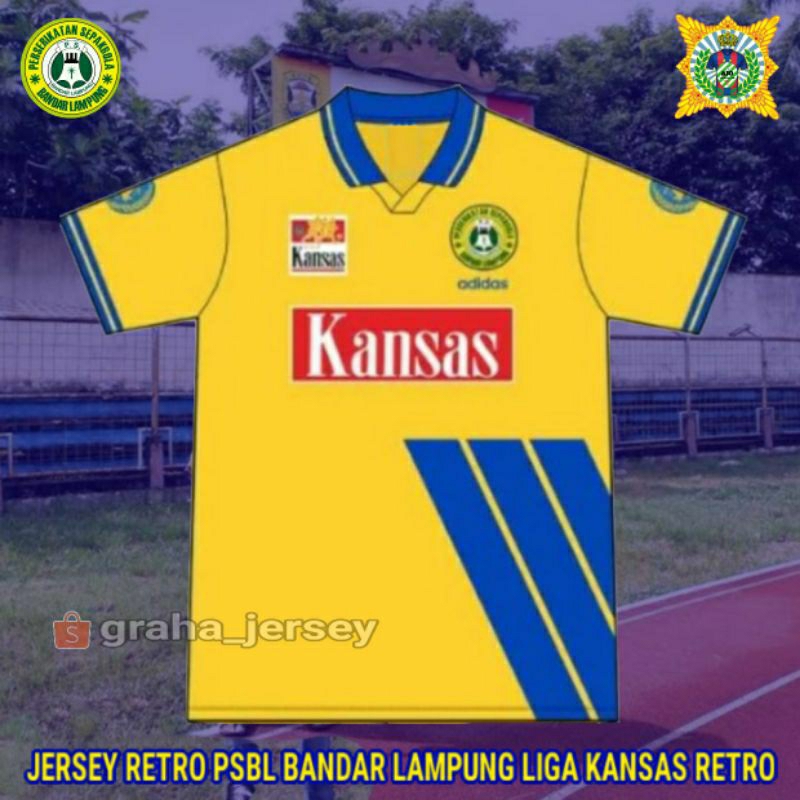 Jersey PSBL Bandar Lampung Home 1996 - 1997 Liga Kansas Kuning PRINTING atau BORDIR Retro Lokal