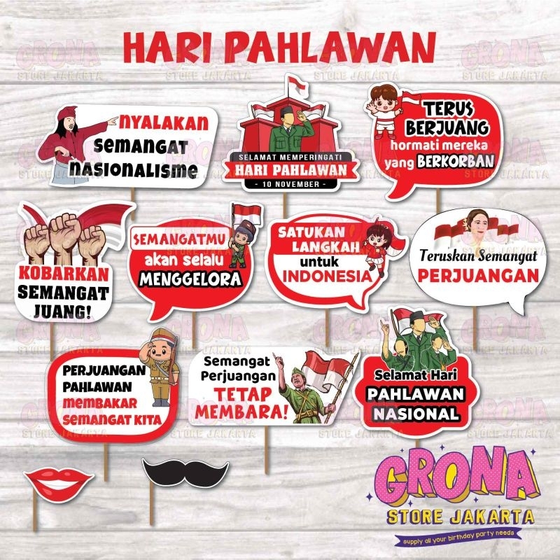 ACC Photobooth Hari Pahlawan / Aksesoris Foto Hari Pahlawan / Photo Props Hari Pahlawan
