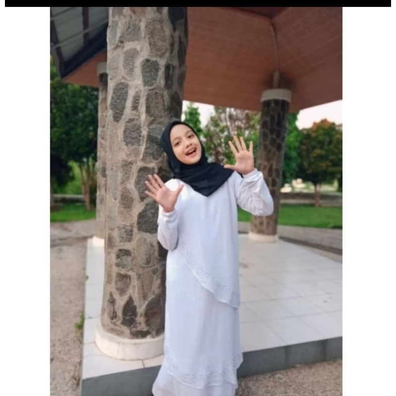 GAMIS ANAK PEREMPUAN Umur 7-15 Tahun Nella Variasi Payet Serowsky Bahan Ceruty Baby Doll Gamis Anak 