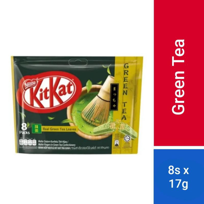 

NESTLE KITKAT Green Tea 2-Fingers Coklat Malaysia (17g x 8 pcs)