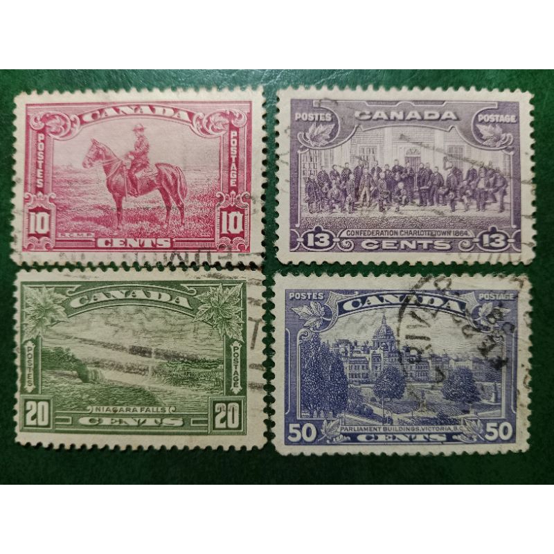 

Prangko Kanada Jadul 4 Pcs Campur Lokal motif Tahun 1935 USED