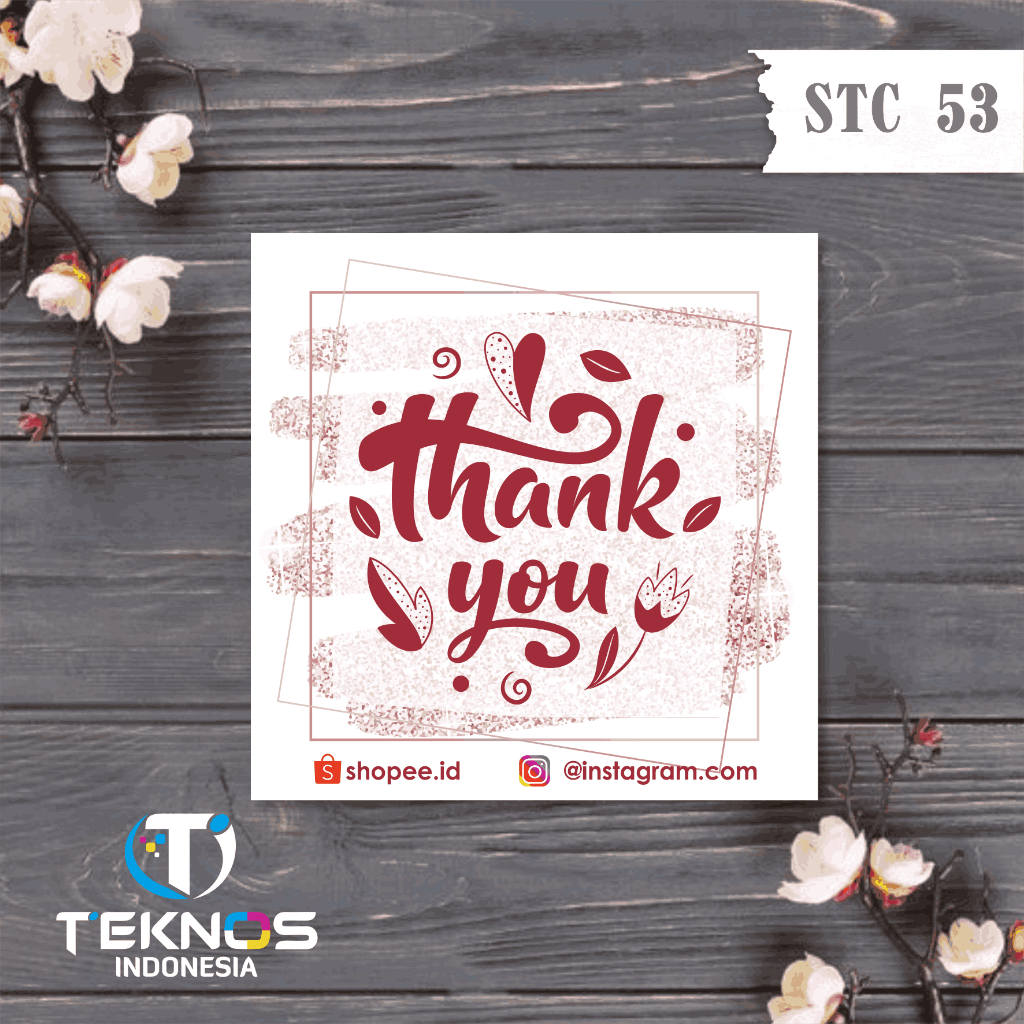 

Sticker Thank You Olshop Murah Model Unik - Stiker Custom Bontak Chromo Glossy - STC Seri 2