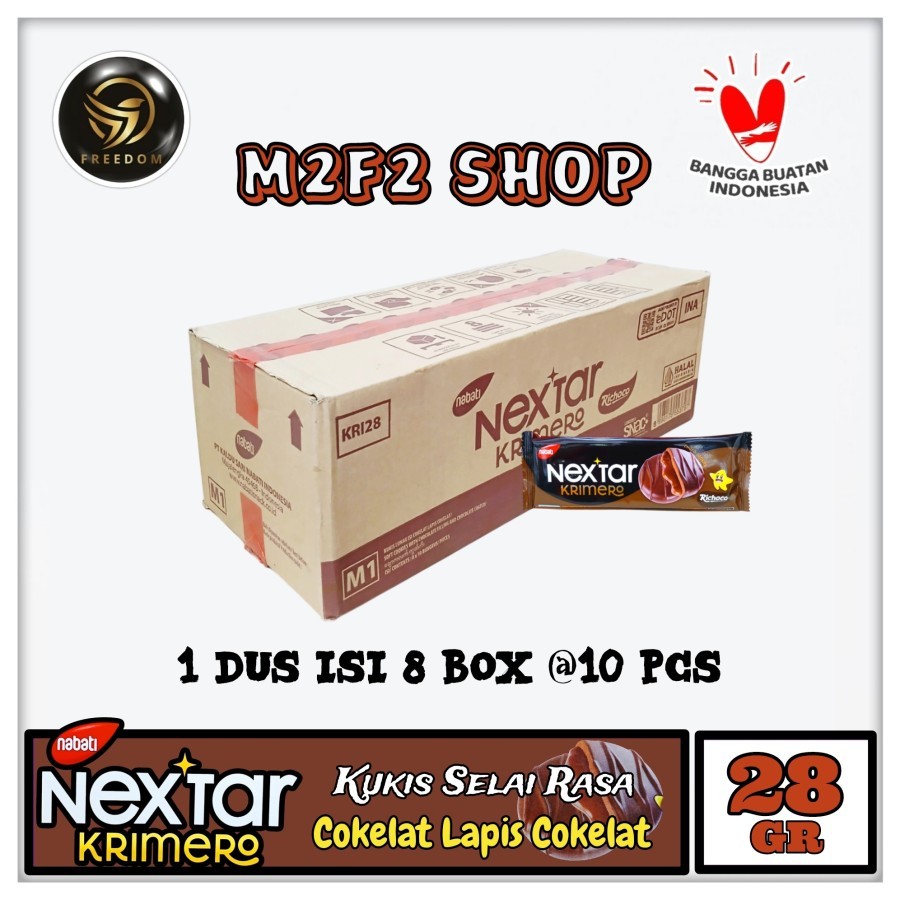 

Nabati Nextar Krimero Richoco | Biskuit Lapis Cokelat - 28 gr (Kemasan Karton)