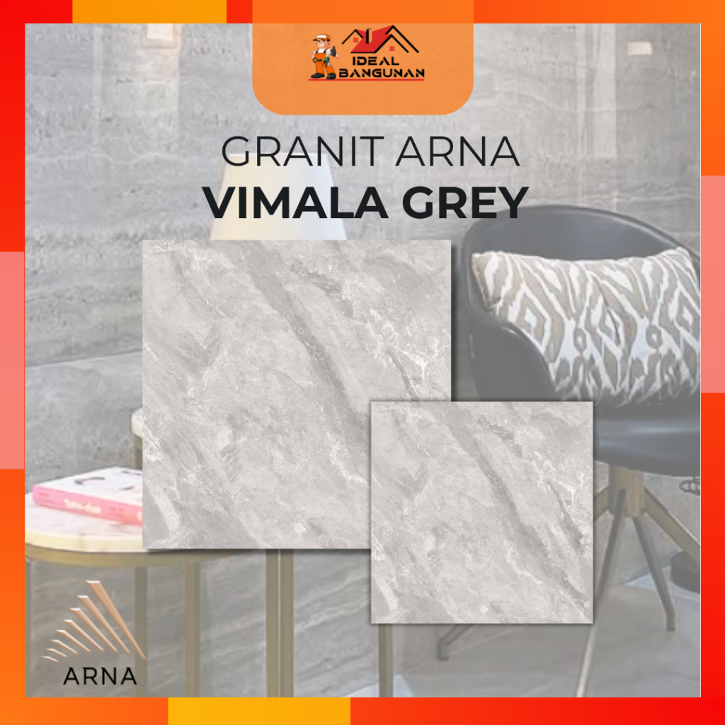 [READY] GRANT. ARNA 60X60 VIMALA GREY | KERAMIK LANTAI | KERAMIK DINDING | KERAMIK