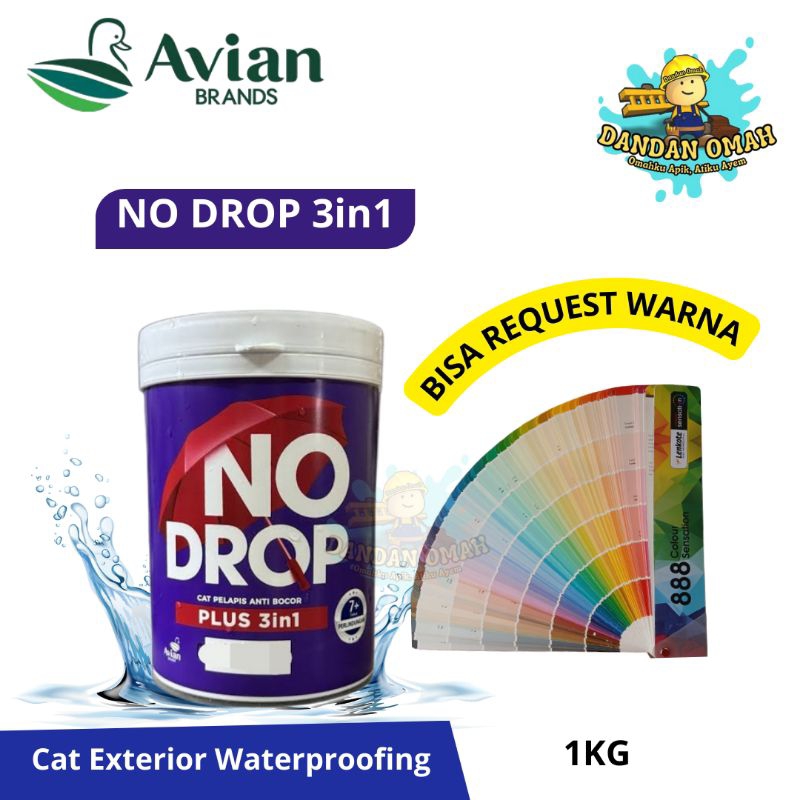No Drop Plus 3in1 / Cat Waterproofing / Cat Dasar / Cat Eksterior / Kemasan 1kg