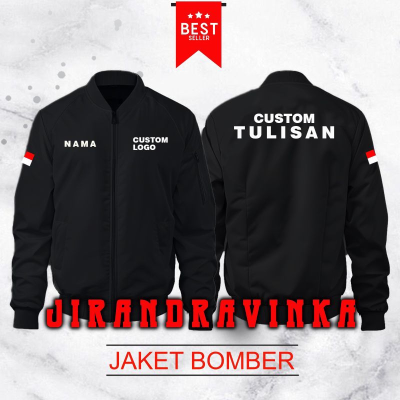 JAKET BOMBER CUSTOM-JAKET ANTI AIR-JAKET BOMBER PRIA - JAKET CUSTOM BORDIR