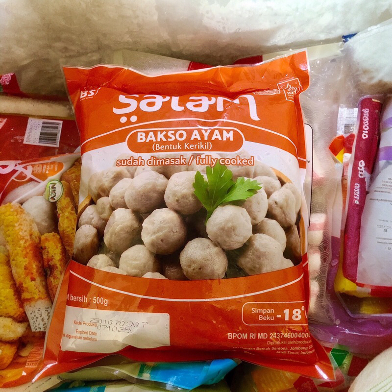 

Salam Bakso Ayam 500gr (Bentuk Kerikil)