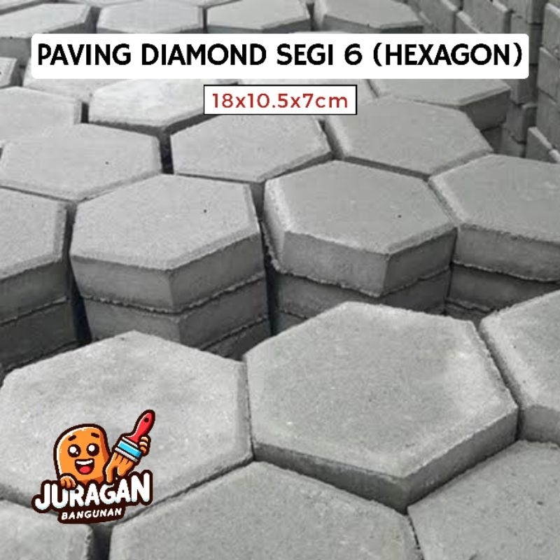 Paving Block Segi Enam Diamond Hexagon 18x10.5x7cm | Conblock Segi Enam | Paving Diamond | Paving He