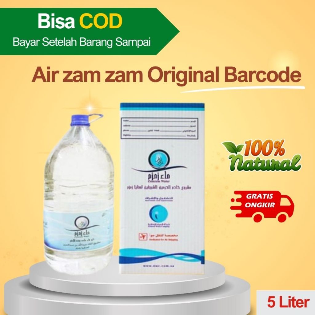 

Air zam zam Original Barcode - Asli Makkah- 5 Liter