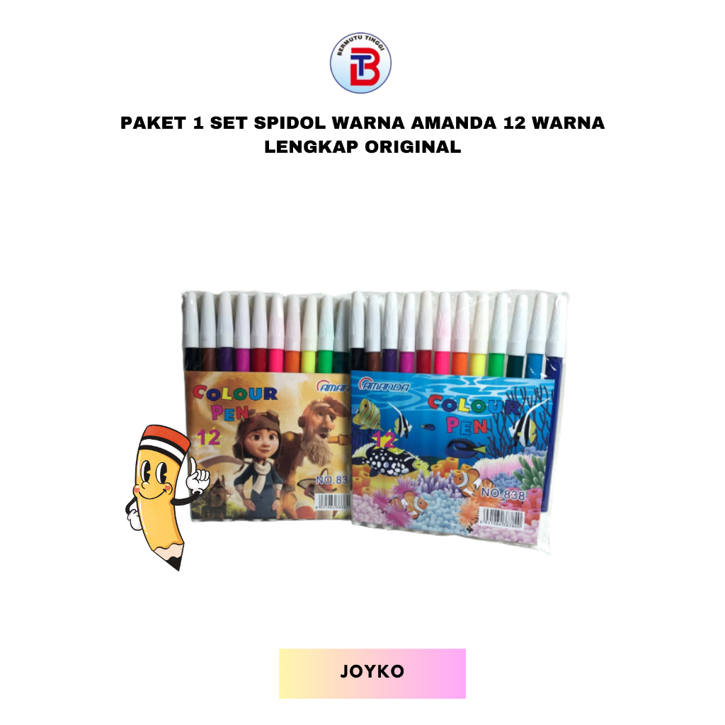 

Paket 1 Set Spidol Warna Amanda 12 Warna Lengkap Original