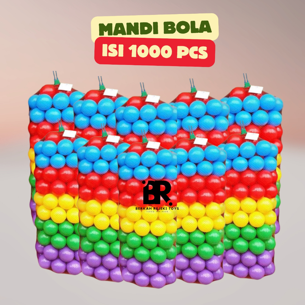 Paket Ambyar Mandi Bola Isi 1000-Mandi Bola Anak Isi 1000 Warna-Warni Murah Berkualitas SNI Bola Kec
