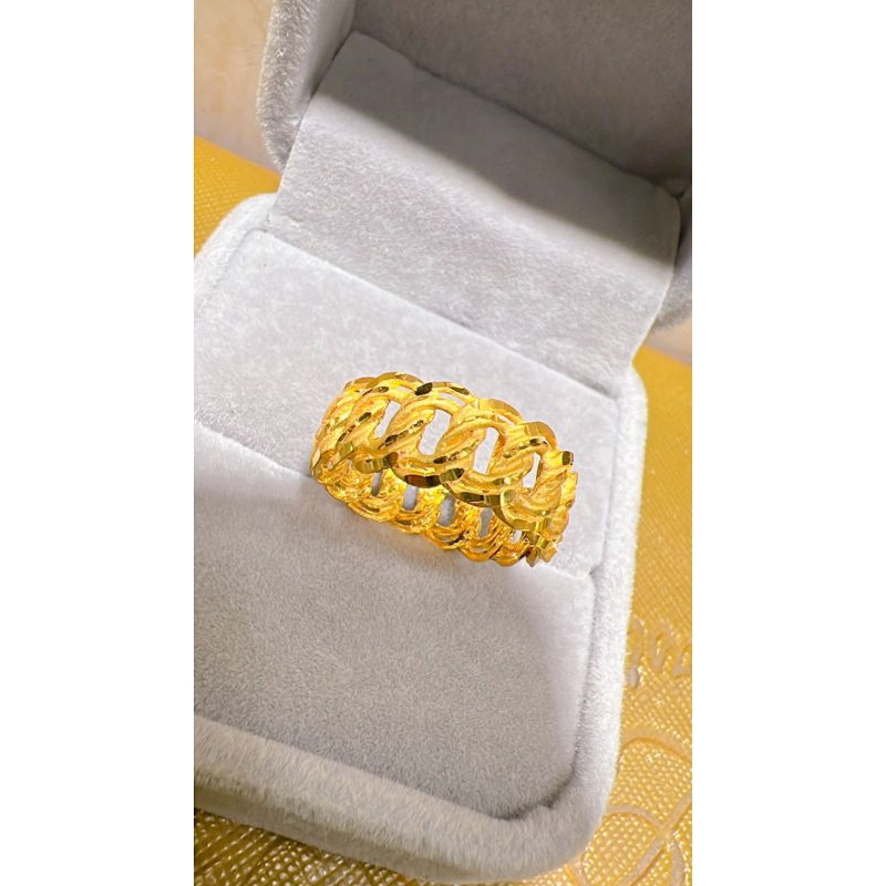 Cincin model Rantai Sisik naga dof kuning