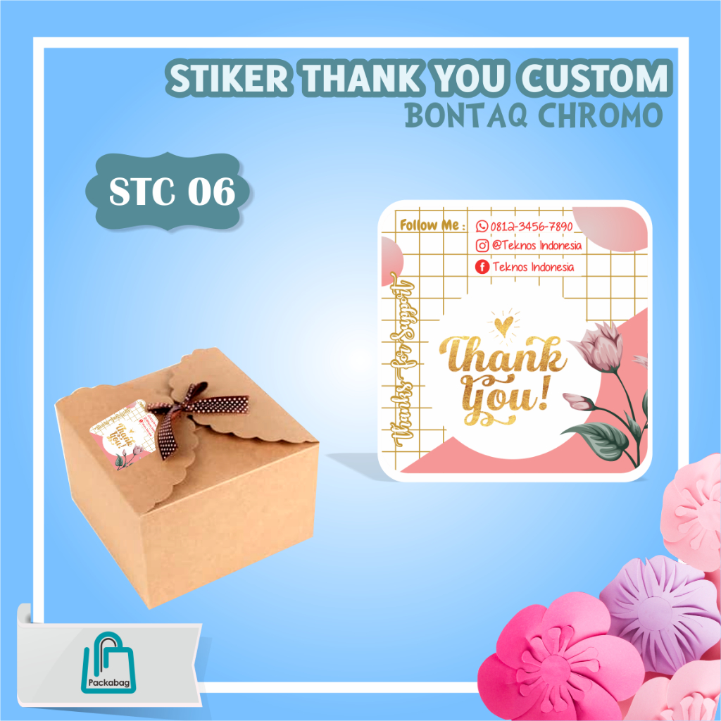 

STICKER THANK YOU CUSTOM - BAHAN BONTAQ CHROMO