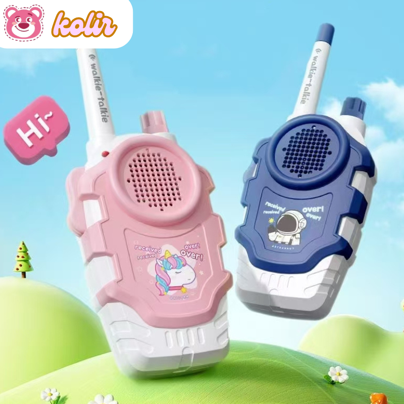 Walkie Talkie Anak 300 Meter Mini HT Handy Talkie Edukasi Telepon Outdoor untuk Anak