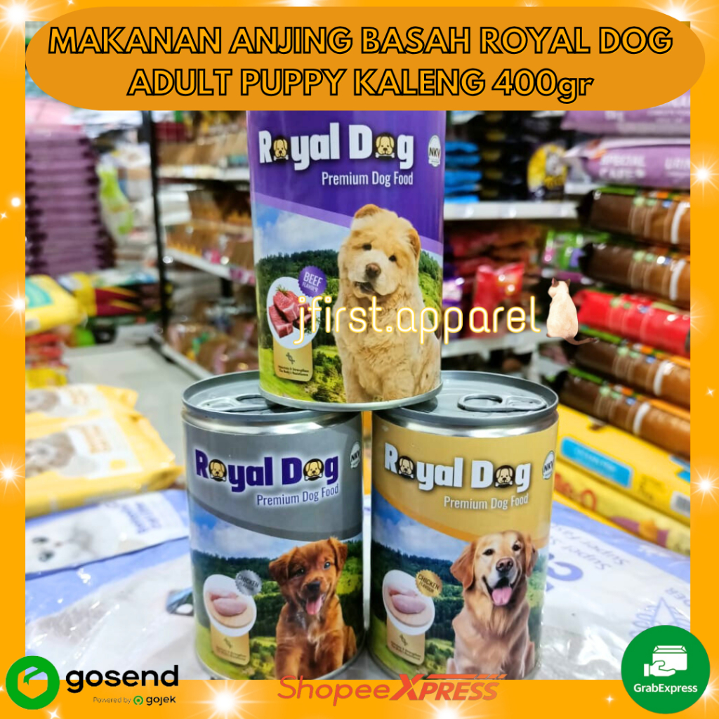 MAKANAN ANJING BASAH ROYAL DOG ADULT PUPPY KALENG 400g | MAKANAN ANJING ROYAL DOG
