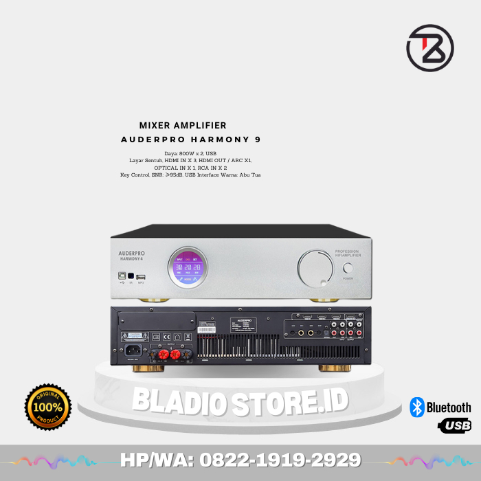 AUDERPRO HARMONY 9 Mixer Amplifier Digital Karaoke Berkualitas