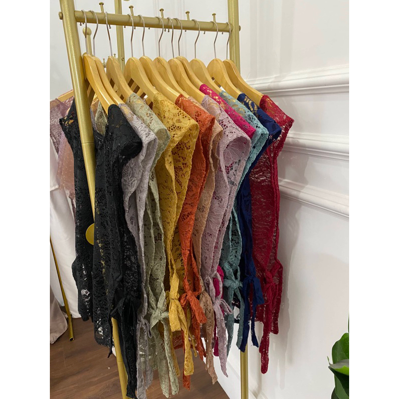 Vest Rompi Wanita Luaran Wanita Kekinian Rompi Brukat Outer Vest Tali Samping