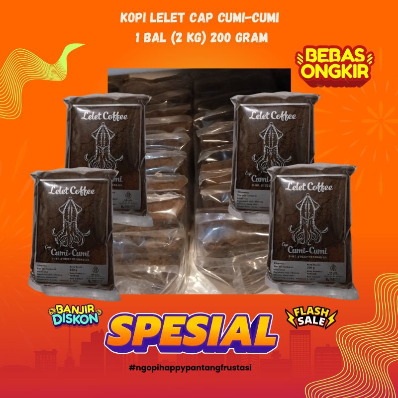 

PROMO MURAH 1 BAL (2 kg) KOPI LELET CAP CUMI-CUMI