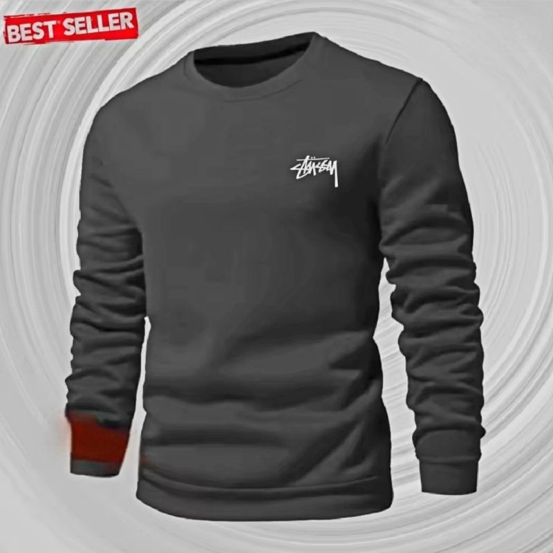 Baju Sweater Lengan Panjang PolosS&Stussy 1pc.