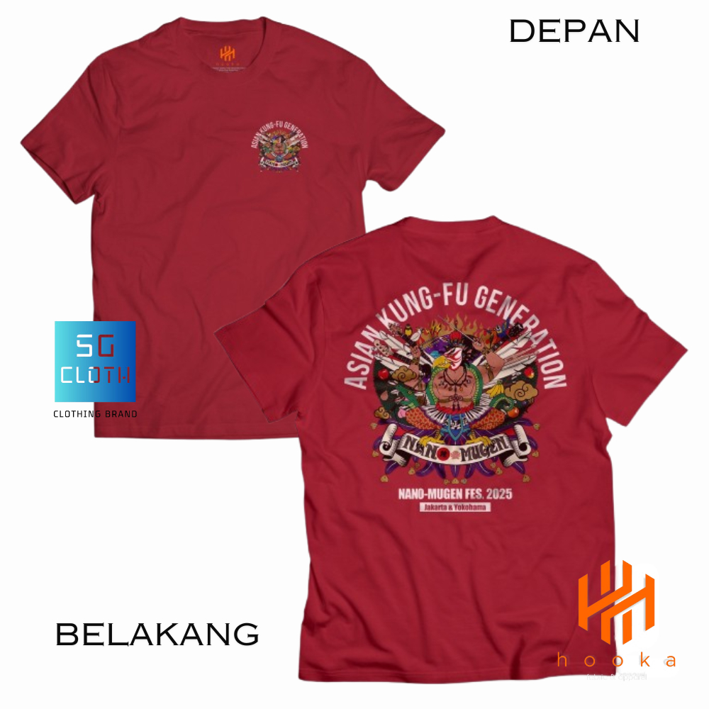 Kaos ASIAN KUNG-FU GENERATION HOOKA Distro Premium Kaos AKFG asian kungfu generation Nano Mugen Fest