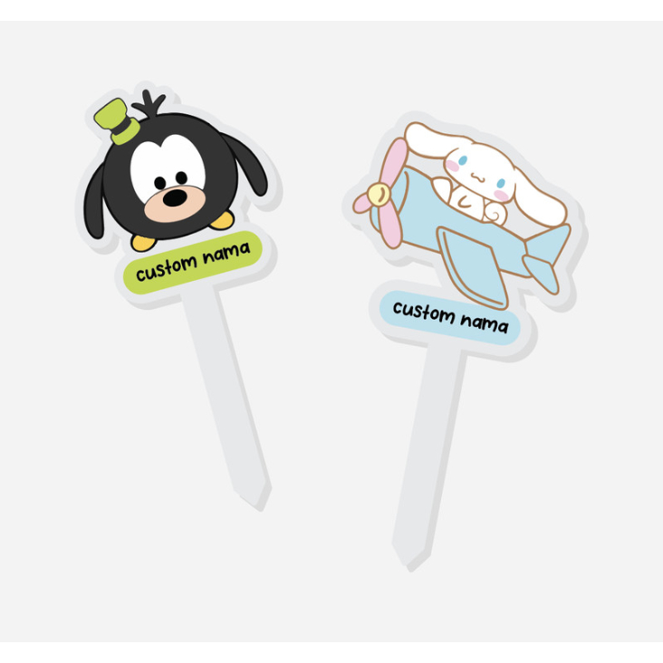 Custom Tusukan Bento Anak Custom Tulisan Akrilik Bento Food Pick Tusukan Gemoy Acrylic