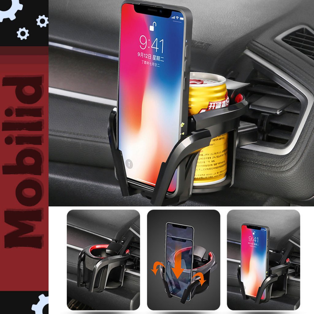 2IN1 Car Phone Holder Car Cup Holder Tempat HP Di Mobil Cup Holder Mobil Tempat Botol Mobil