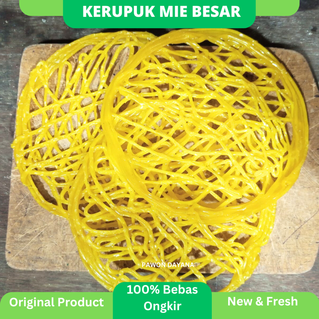 

Kerupuk Mie Besar Mentah / Kerupuk Mie Asinan / Kerupuk Mie Kuning Besar