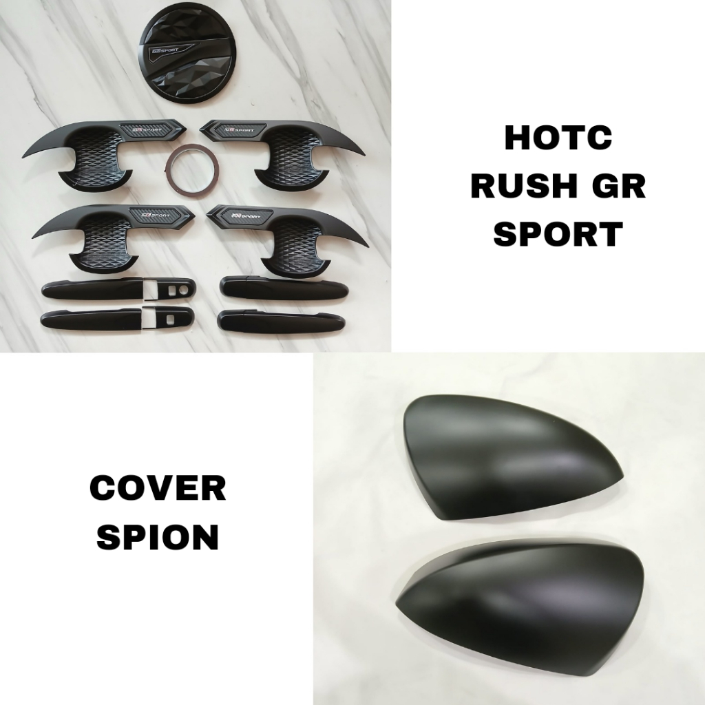 Cover Spion Handle Outer Pintu Tutup Tangki Mobil RUSH GR Sport 2018 - 2024 Hitam