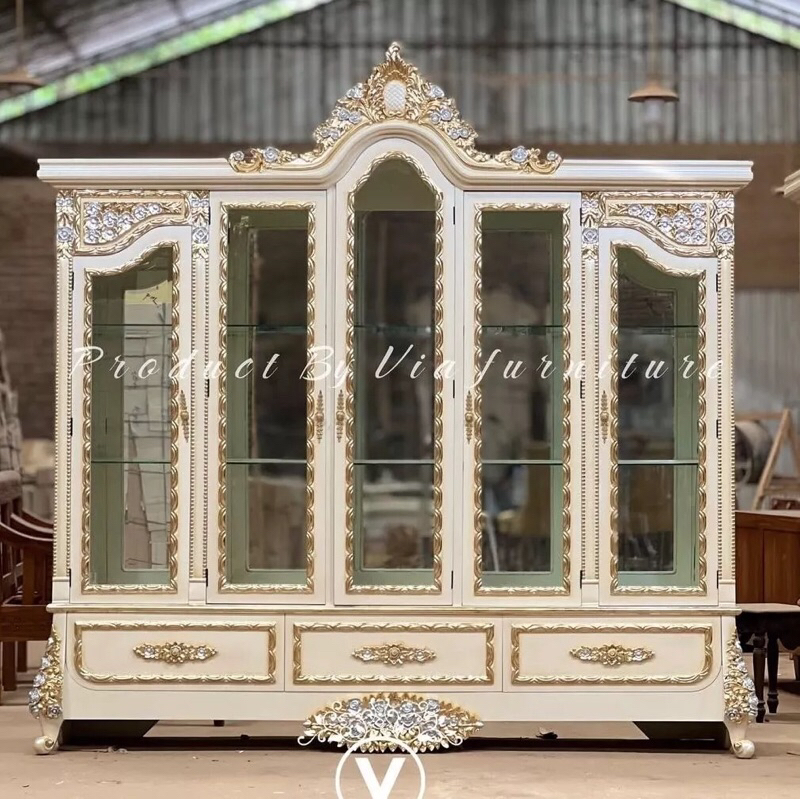 LEMARI HIAS JATI MEWAH JEPARA FURNITURE