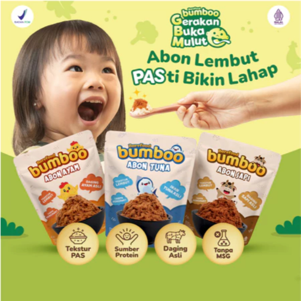 

BUMBOO Abon Ayam / Sapi / Ikan Tuna Asli 90gr - Tekstur Lembut MPASI Si Kecil - Sumber Protein - Tanpa MSG - Tanpa Pengawet