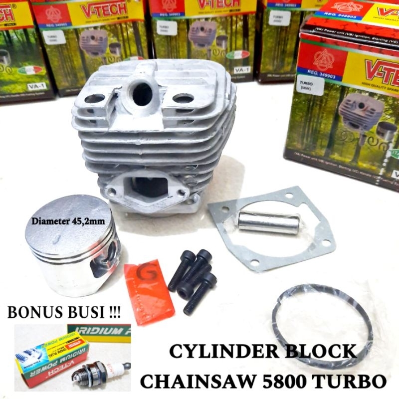Silinder blok Chainsaw V-tech original 5800 cylinder block chainsaw kecil 5800