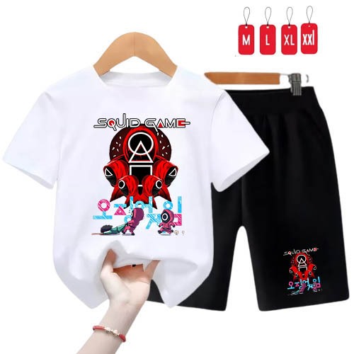 STELAN ANAK-ANAK SQUID GAME SERIES / BAJU ANAK-ANAK / KAOS ANAK CELANA PENDEK