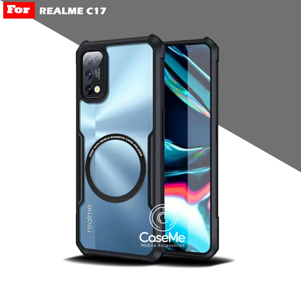 Case Realme C17 Softcase Fushion Magnetic Ring Transparan Magsafe Casing Terbaru