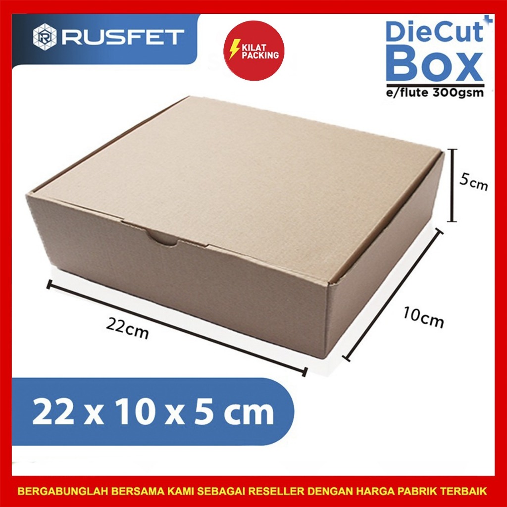 

Kardus Box Diecut Kardus Packing Kotak Box Kartun Dus Polos Satuan Rusfet 22x10x5 cm